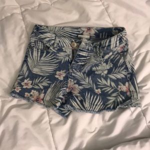 floral jean shorts